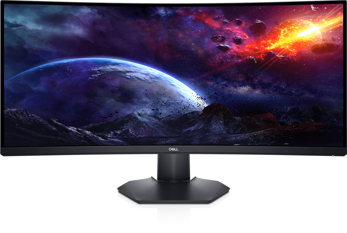 Dell Dell S3422DWG Curved LCD Monitor, 34" WQHD VA Display, 144Hz Refresh Rate, 1800R Curved Screen, AMD FreeSync Premium Pro, 1ms MPRT Response Time, Black | S3422DWG - product view 1 of 7