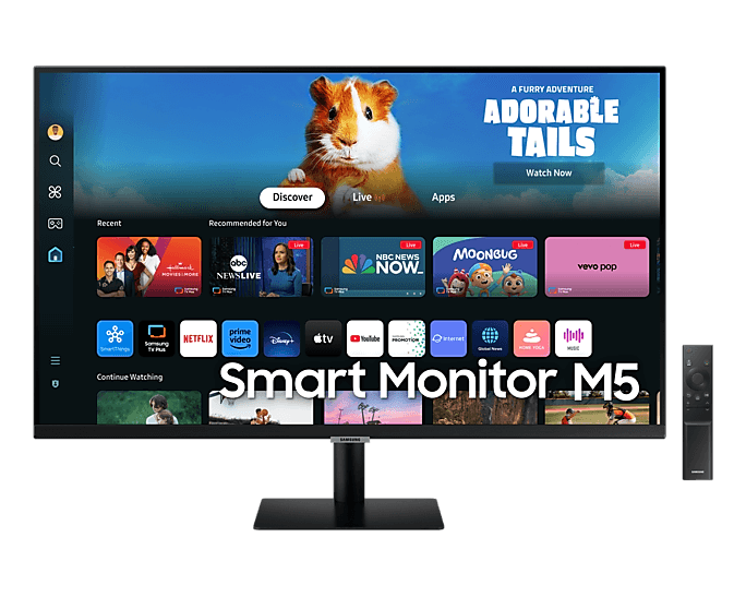 Samsung 27" M50D Smart Screen, Multi Device Experience Smart Monitor, FHD (1,920 x 1,080) VA Panel, 60Hz Refresh Rate, 4ms (GtG) Response Time, Wi-Fi & Bluetooth Connectivity, Built-In Speakers, HDR10, 1B Color Support, Black | LS27DM500EMXUE