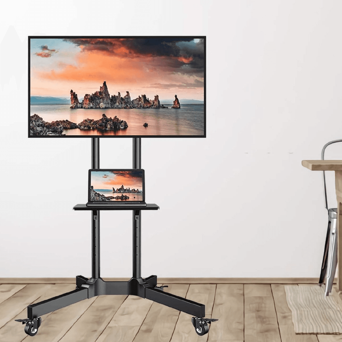 Skill Tech DG-60B, Economy Versatile & Compact Tv Cart,Tv Floor Stand, Max.Capacity:50kg/110lbs, Max.VESA: 600x400mm, Black, Tv Cart | DG 60B FS – Buy Online