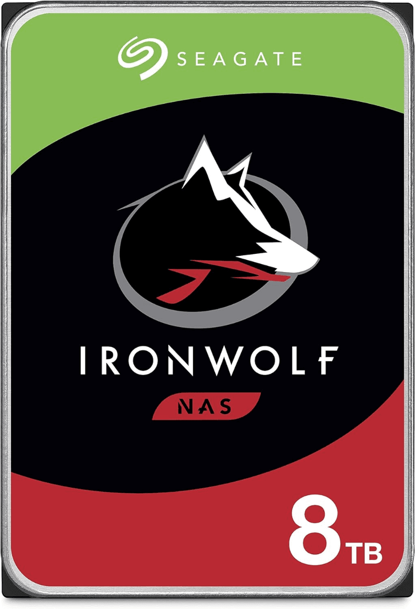 Seagate Seagate IronWolf 8TB NAS Hard Drive, 7200 RPM, SATA 6.0Gb/s, 256MB Cache, CMR 3.5" Internal HDD 256MB Cache | ST8000VN004 - product view 1 of 3