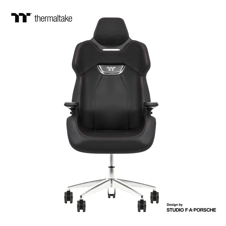 Thermaltake Thermaltake Argent E700 Real Leather Gaming Chair, Design by Studio F. A. Porsche, 4D Adjustable Armrests, Wire-Control Mechanism, 4 Gas Lift-Space Gray - product view 1 of 6