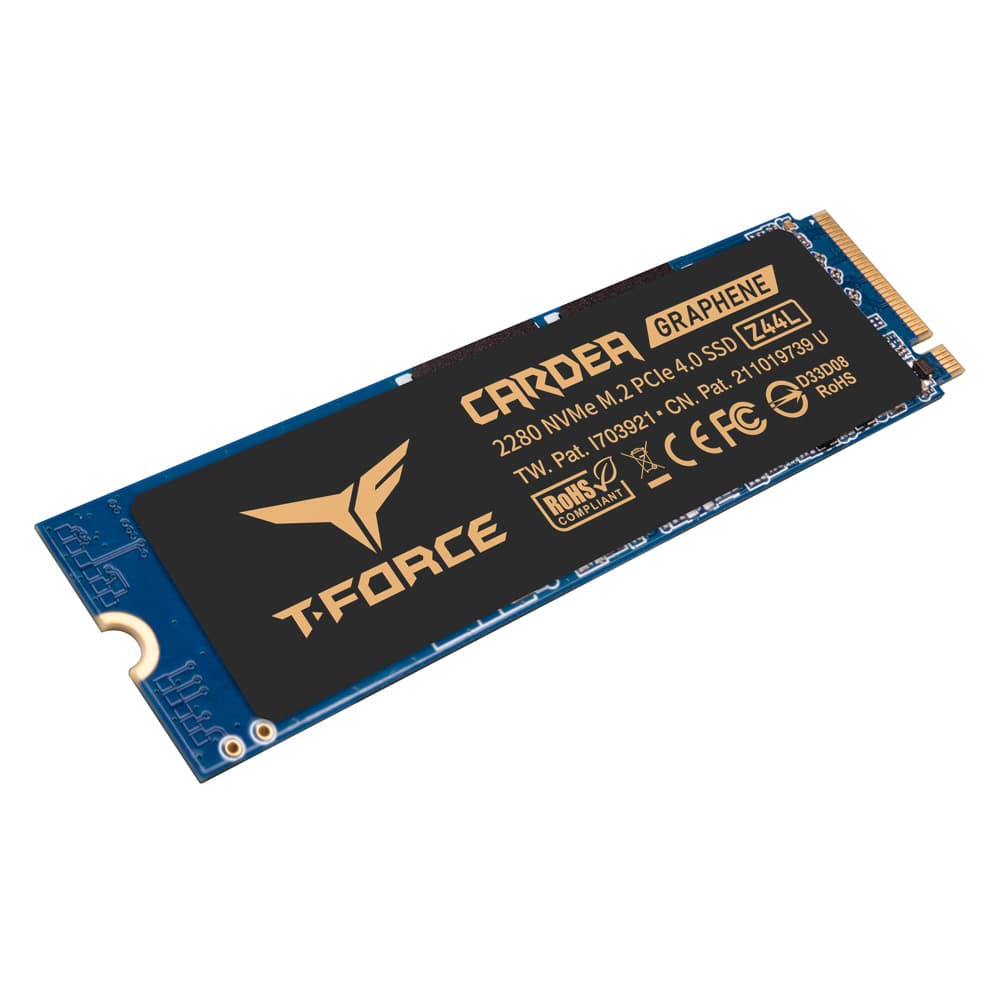 Tenda Teamgroup T-Force Cardea Z44L 2TB Graphene PCIe 4.0 SSD, Read/Write: 500K/550K IOPS, Patented ultra-thin graphene heat spreader | TM8FPL002T0C127 - product view 2 of 6