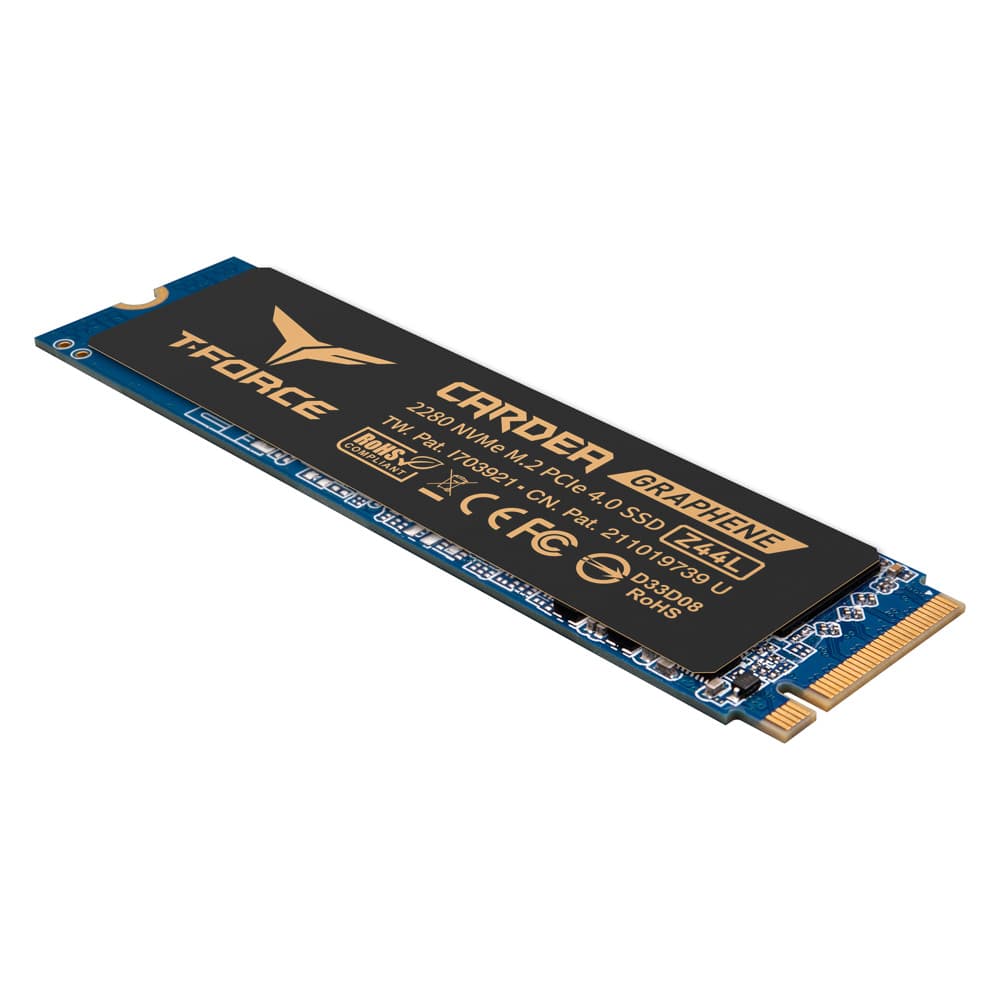 Tenda Teamgroup T-Force Cardea Z44L 2TB Graphene PCIe 4.0 SSD, Read/Write: 500K/550K IOPS, Patented ultra-thin graphene heat spreader | TM8FPL002T0C127 - product view 1 of 6