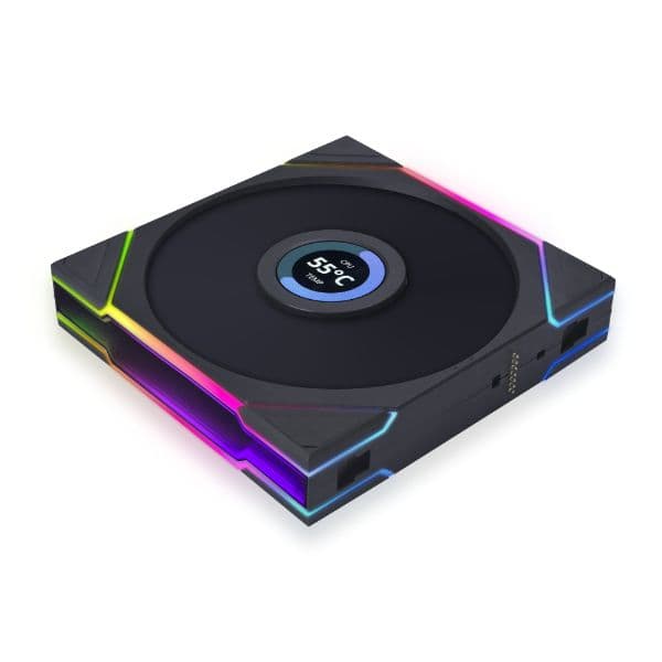 LIAN LI Lian Li UNI FAN TL LCD 120mm ARGB Case Fan, 1.6??? LCD Screen with 400??400 resolution, L-Connect 3, FDB bearing, Black | 12TLLCD1B - product view 1 of 4