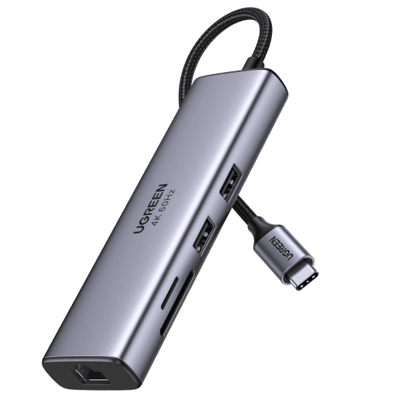 UGREEN Revodok 107 USB-C 7-in-1 Hub, 4K@60Hz HDMI, 1Gbps Ethernet, 100W Power Delivery, & SD/TF Card Reader | 60515 – Buy Online