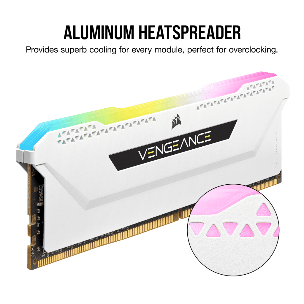Corsair CORSAIR VENGEANCE RGB DDR5 5200 32GB(2*16)WHITE KIT CMH32GX5M2B5200C40W, - product view 1 of 5