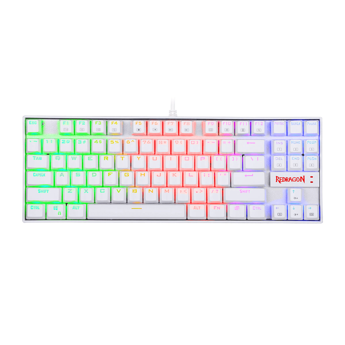 Redragon REDRAGON KUMARA K552W-RGB-1 BLUE-SWITCH WHITE COLOR 60% MECHANICAL CHROMA RGB GAMING KEYBOARD - product view 2 of 2