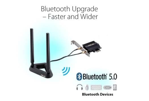 ASUS AX3000 Dual Band PCI-E WiFi 6 (802.11ax) Adapter with 2 external antennas. Supporting 160MHz, Bluetooth 5.0, WPA3 network security, OFDMA and MU-MIMO | 90IG0610-MO0R00 – Buy Online