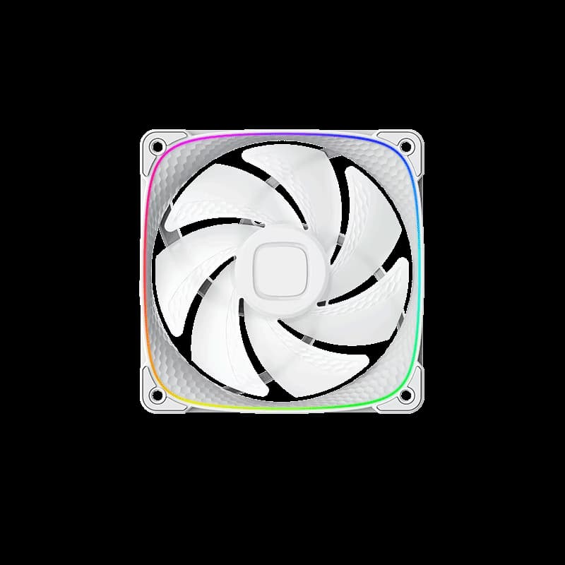 Geometric Future Squama 2503 White 120mm PWM ARGB Fan, 3-Pack, 2000 RPM, 69.11 CFM, High Static Pressure Case & Radiator Fans | GEO-S2503W-I4T – Buy Online