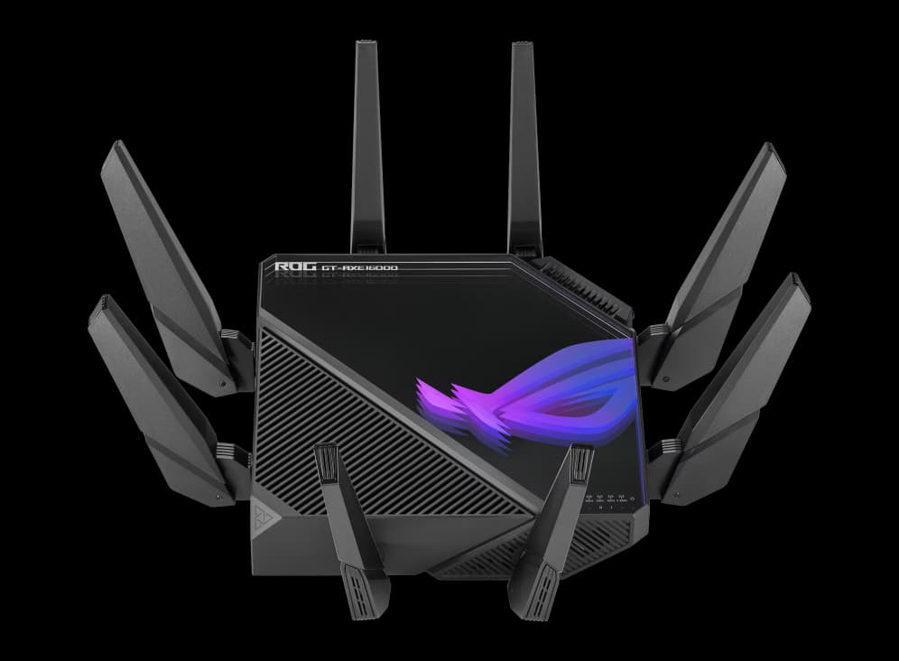 ASUS ROG Rapture GT-AXE16000 Quad-Band WiFi 6E Gaming Router, Quad-Band 6E, Dual 10G Ports, 6GHz Band, Aura RGB, ASUS AiMesh | 90IG06W0-MU2A10 – Buy Online