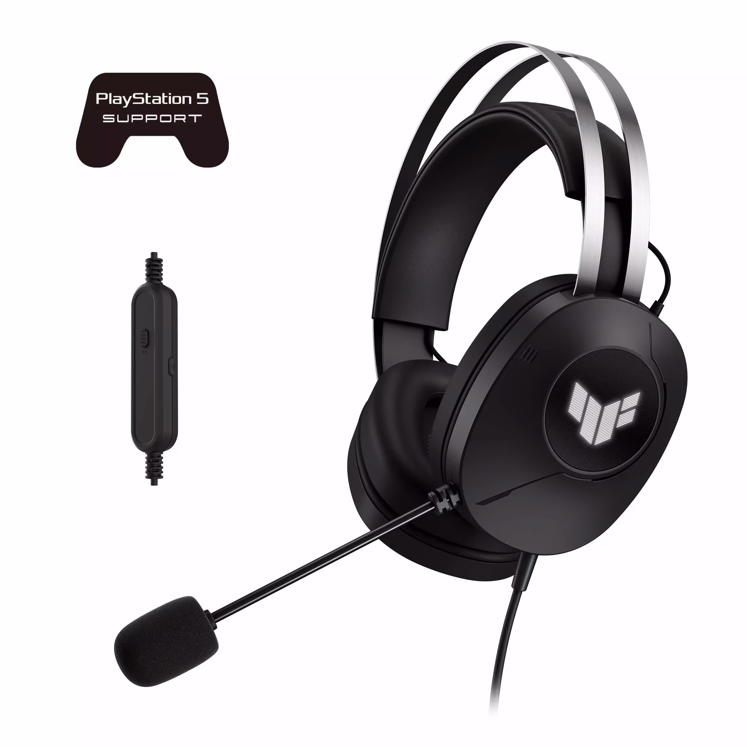 ASUS TUF Gaming H1 Gen II Wired Gaming Headset with 40 mm ASUS Essence Drivers, Virtual 7.1 Surround Sound, TeamSpeak-certified Microphone, Lightweight 297-gram Design, Durable Ear Cushions | 90YH044B-BHUA00 – Buy Online