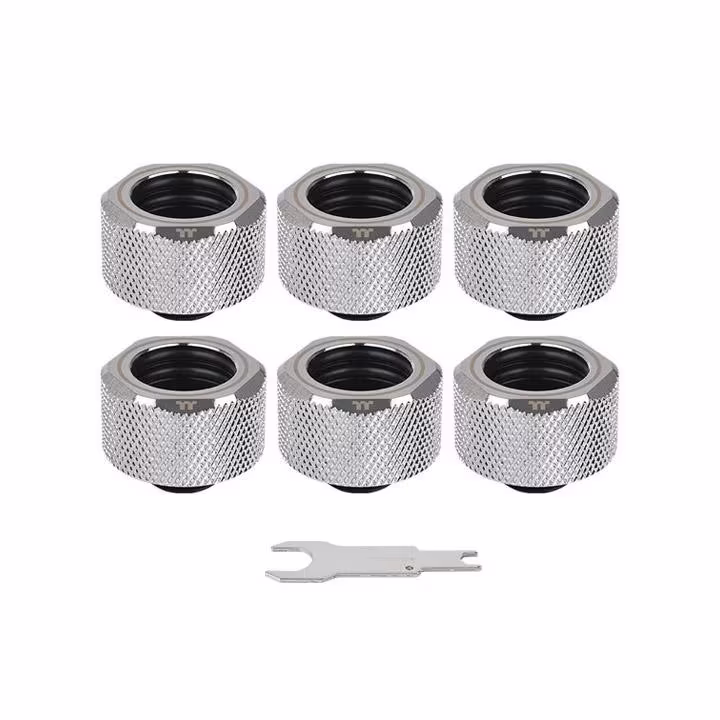 Thermaltake Pacific C-PRO G1/4 PETG Tube 16mm OD Compression – Chrome (6-Pack Fittings) | CL-W213-CU00SL-B – Buy Online