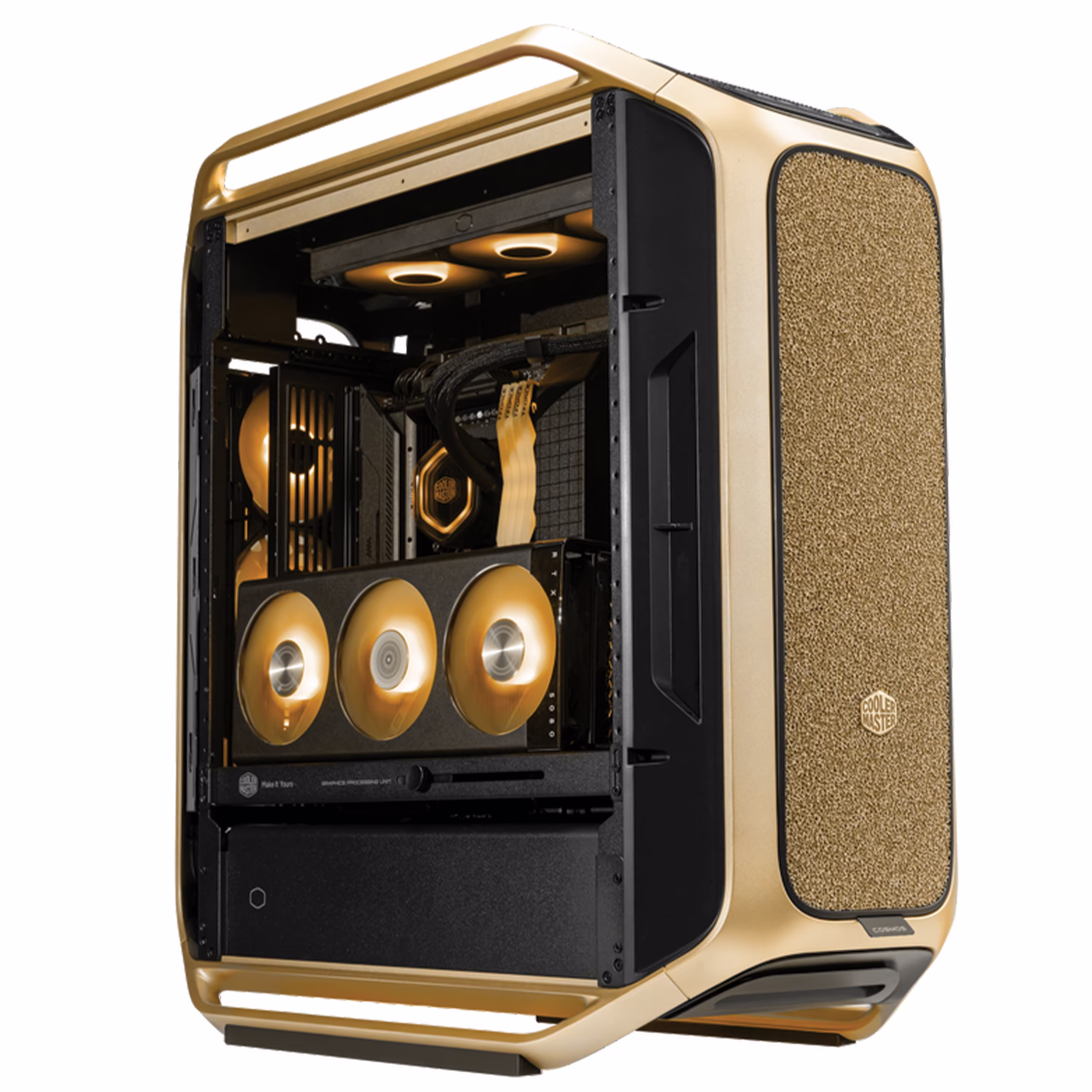 Cooler Master COSMOS ALPHA Gold Limited Edition PC Case, Full Tower, 24K Gold-Plated Logo, Modular FreeForm 2.0, Gold | C700-GGNN-S00 – Buy Online