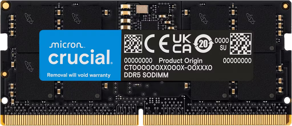 Crucial 64GB DDR5 5600MHz Laptop Memory, CL46, 1.1V, SO-DIMM RAM Module | CT64G56C46S5 – Buy Online