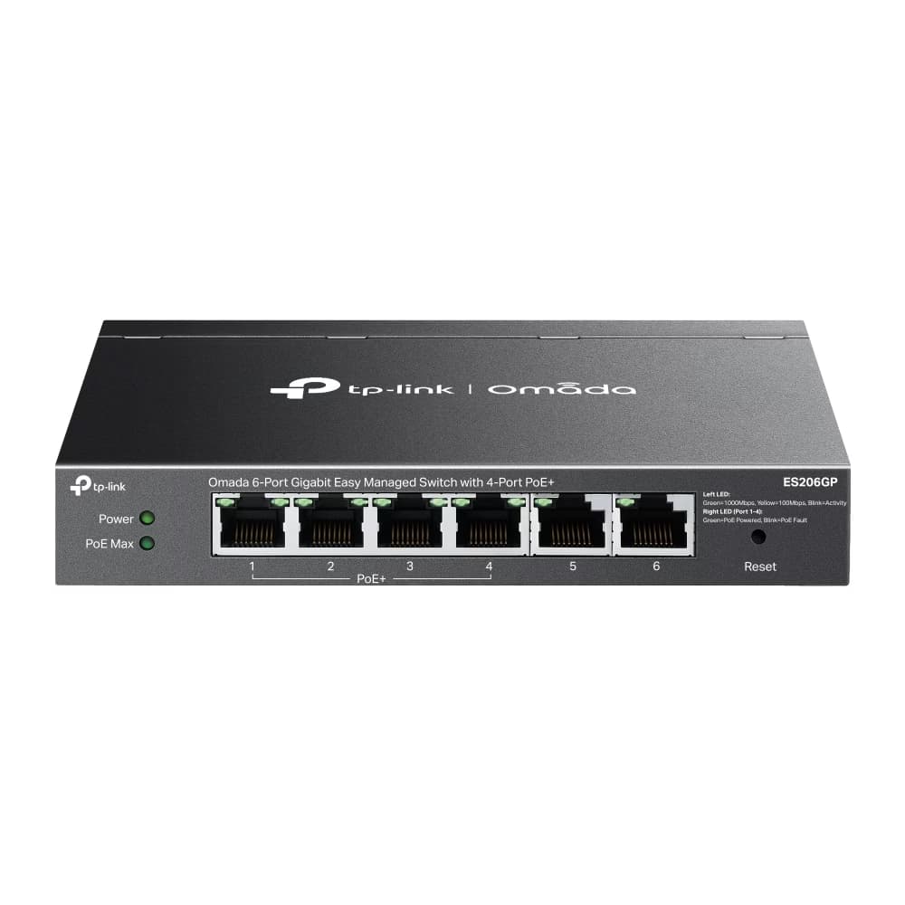 TP-Link Omada ES206GP 6-Port Gigabit Easy Managed PoE+ Switch, 65W Budget,250m Long Range, Cloud Managed – Buy Online