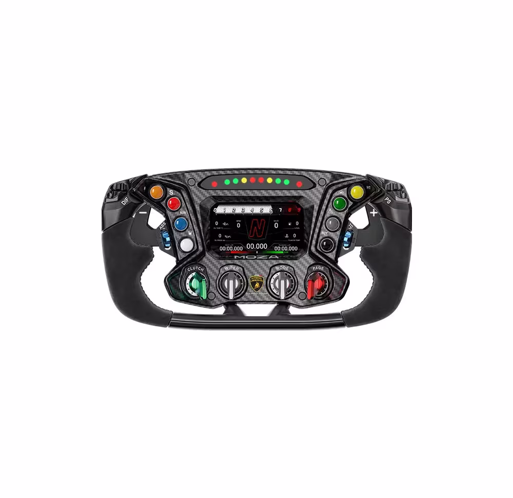 MOZA RS070 Lamborghini Essenza SCV12 Sim-Racing Steering Wheel, Officially Licensed, 4.3" Touch-Screen Dash, Carbon Fiber – Buy Online