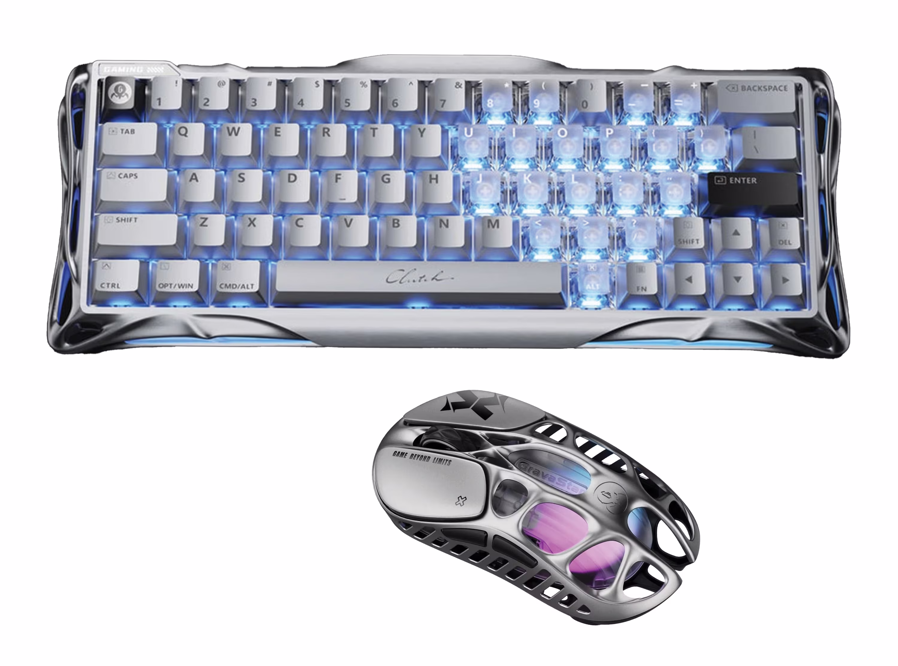 GravaStar Mercury X Magnesium Alloy Wireless Gaming Mouse & V60 Pro Silver Gaming Set, Magnesium Alloy 8K Wireless Mouse & 60% Hall Effect Magnetic Switch Keyboard, Silver – Buy Online