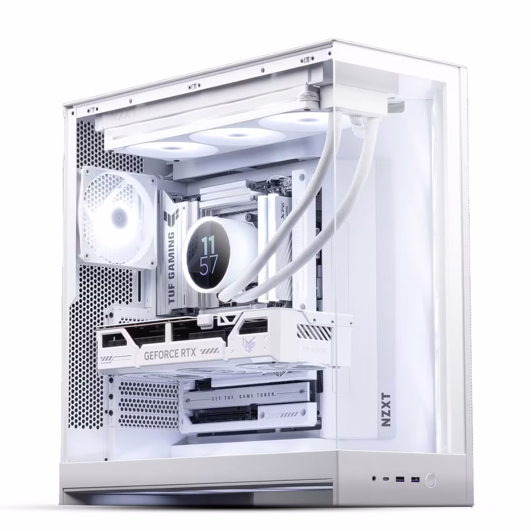 Zero-Cable White Gaming PC, AMD Ryzen 7 9800X3D, RTX 5070 Ti BTF Edition, 32GB DDR5, 1TB Gen5 SSD, NZXT H9 Flow – Buy Online