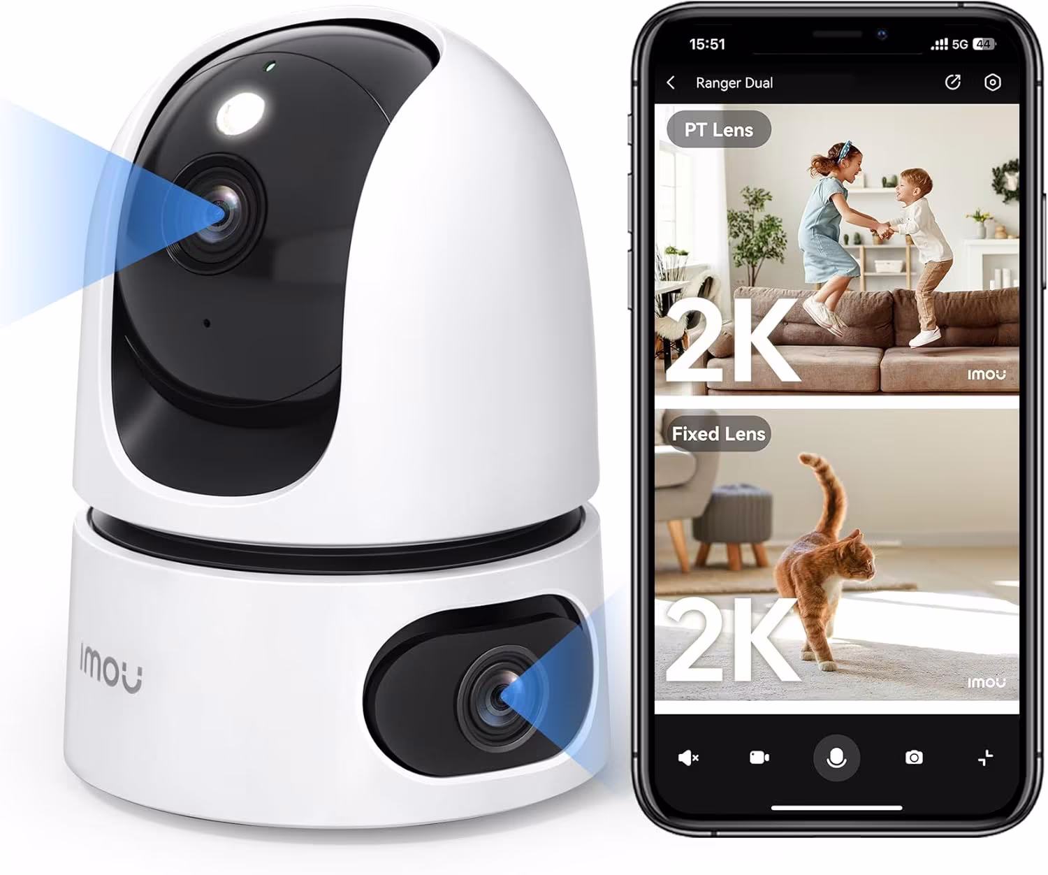 IMOU IPC-S20EP-6M0S Ranger 2 Dual Smart Indoor Camera, Double Lens 360° Protection, 3+3MP (6MP), Dual-Band Wi-Fi 6, One-Touch Call, AI Human & Pet Detection – Buy Online