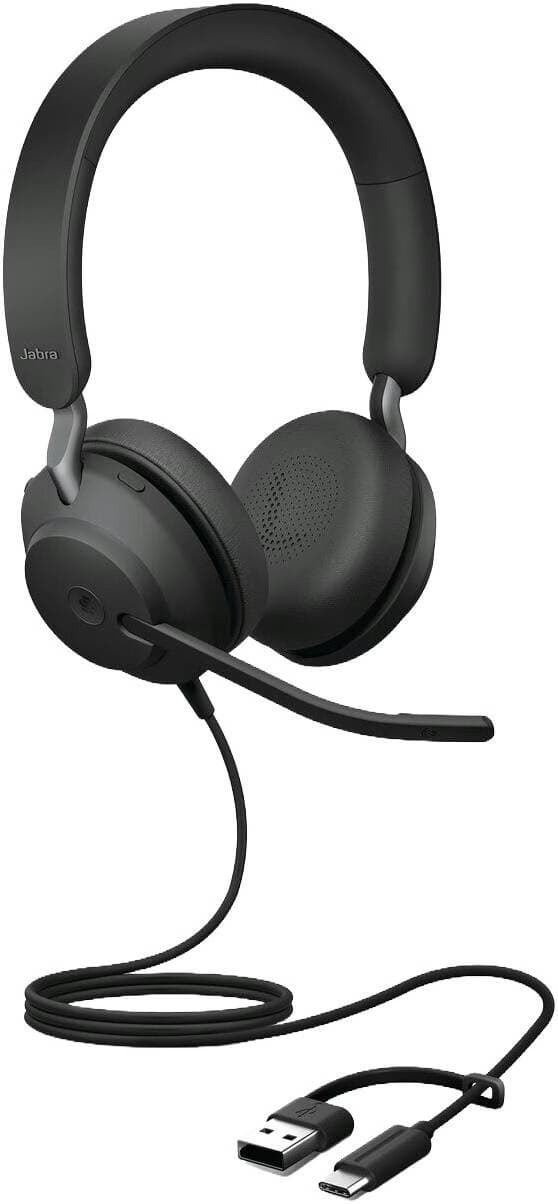 Jabra Evolve2 40 SE Wired Stereo Headset, USB-A/USB-C, UC Optimized, Noise-Isolating Memory Foam, Professional Call Performance | HS-JABRA 24189-989-799 – Buy Online