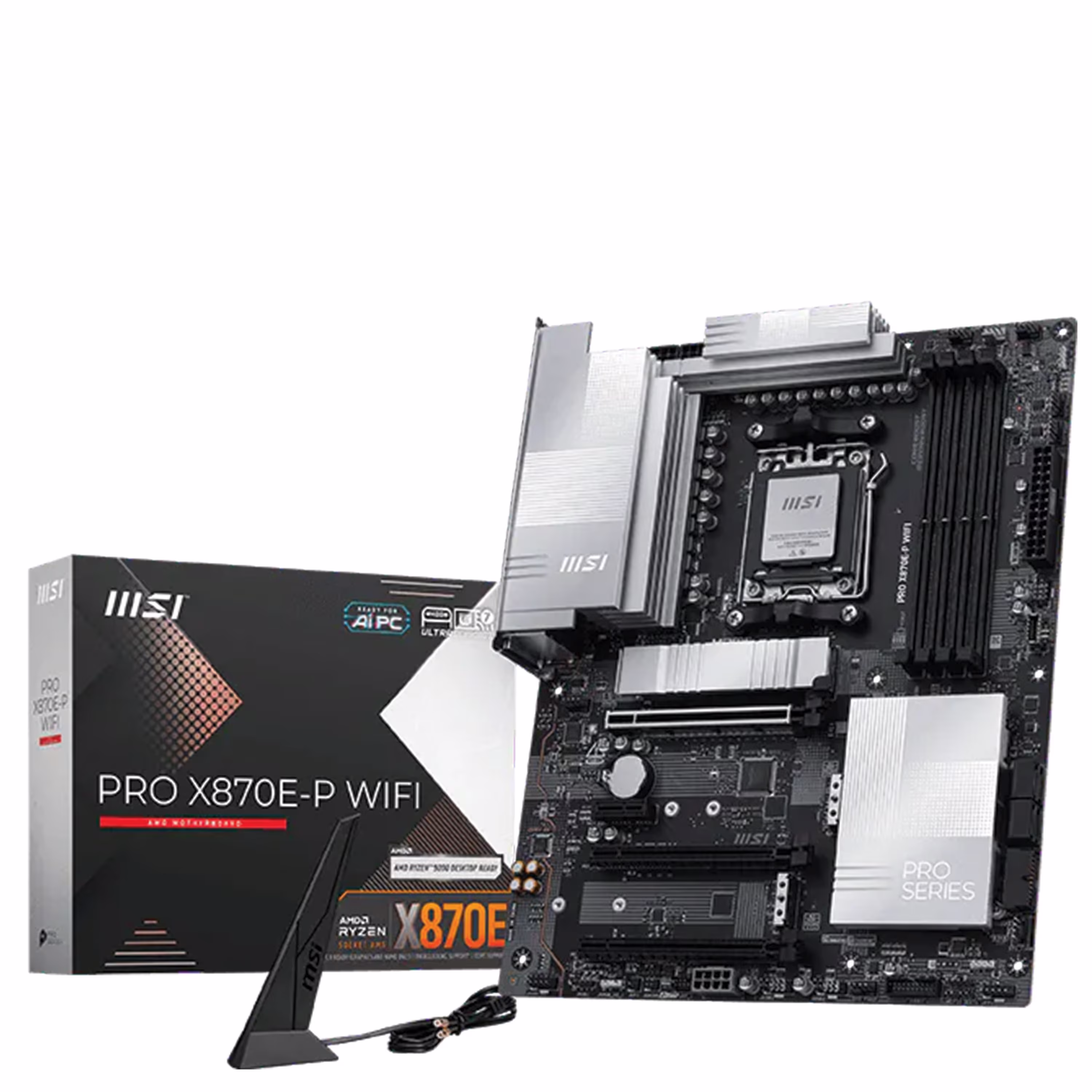MSI PRO X870E-P WIFI Motherboard, AMD AM5, DDR5, PCIe 5.0, USB4, Wi-Fi 7, 5G LAN, ATX | 911-7E70-014 – Buy Online