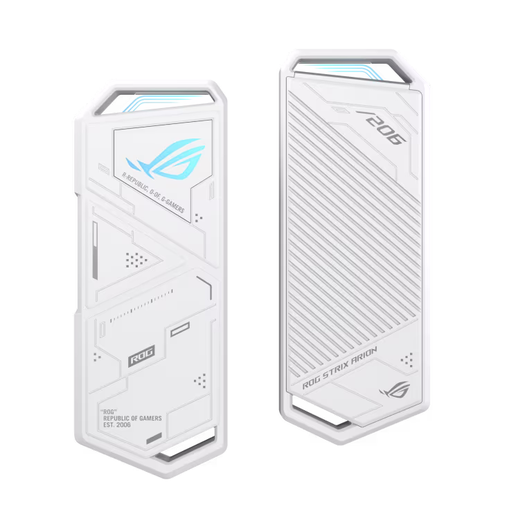 ASUS ROG STRIX ARION White Edition/M.2 NVMe External SSD Case/Toolless Installation/USB-C to C to A Cable/Thermal Pad Included/Aura Sync Support- PCIe 2280/2260/2242/2230 M key/B+M Key | 90DD02H1-B09000 – Buy Online
