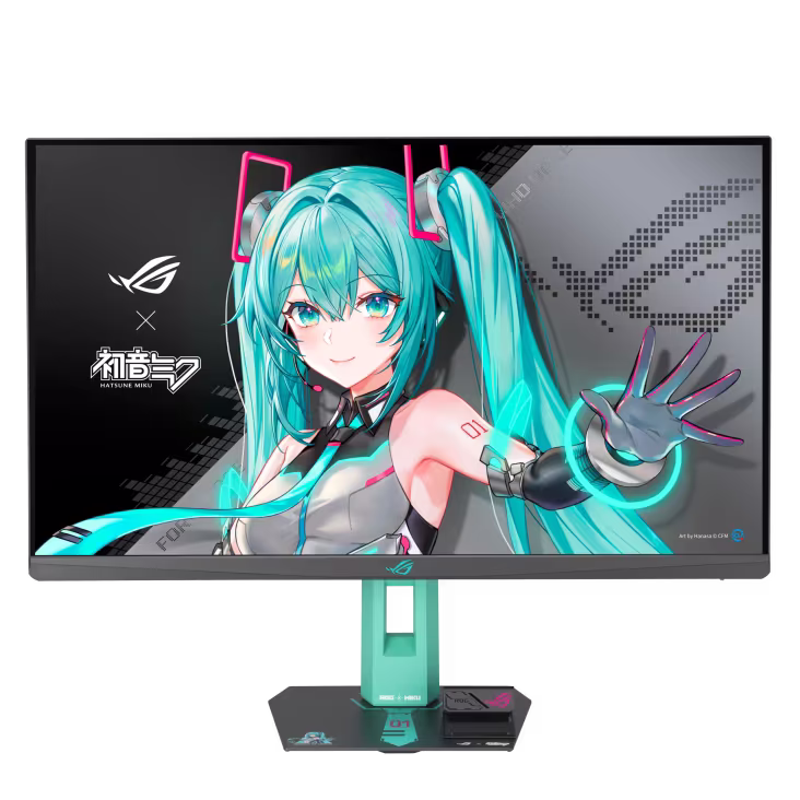 ASUS ROG Strix XG27ACMEG-G Hatsune Miku Edition 27-inch Gaming Monitor, 2K 2560x1440, 260Hz OC (Above 144Hz), 0.3ms (min.), Fast IPS, Extreme Low Motion Blur Sync, USB Type-C, G-Sync | 90LM0C7U-B01371 – Buy Online