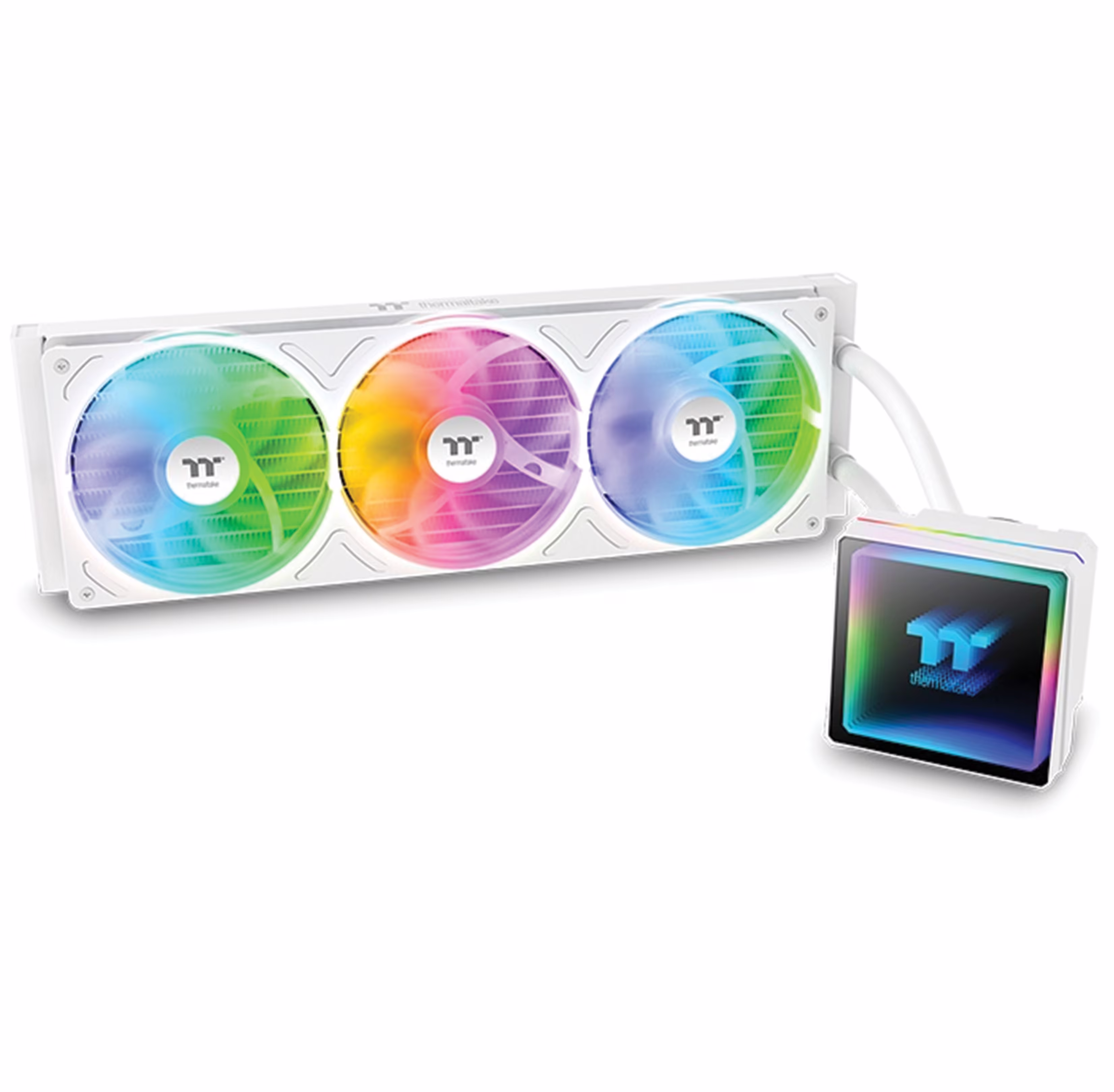 Thermaltake TH360 V3 ARGB Sync Snow Edition AIO Liquid CPU Cooler, 360mm Radiator, Infinity Mirror Pump, 2500 RPM High-Performance Fans, 375W TDP, White | CL-W468-PL12SW-A – Buy Online