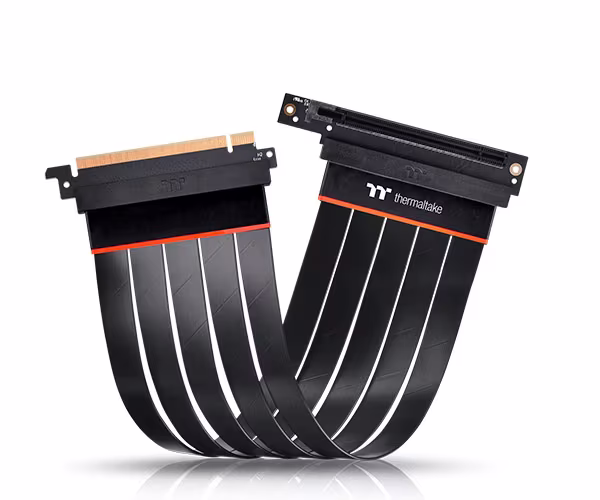 ThermalTake Premium PCI-E 4.0 Extender 300mm with 90 degree adapter, Thermoplastic, PCB EM-888, Polyethylene(PE), Copper Alloy, Aluminum foil Mylar, Black | AC-058-CO1OTN-C2 – Buy Online