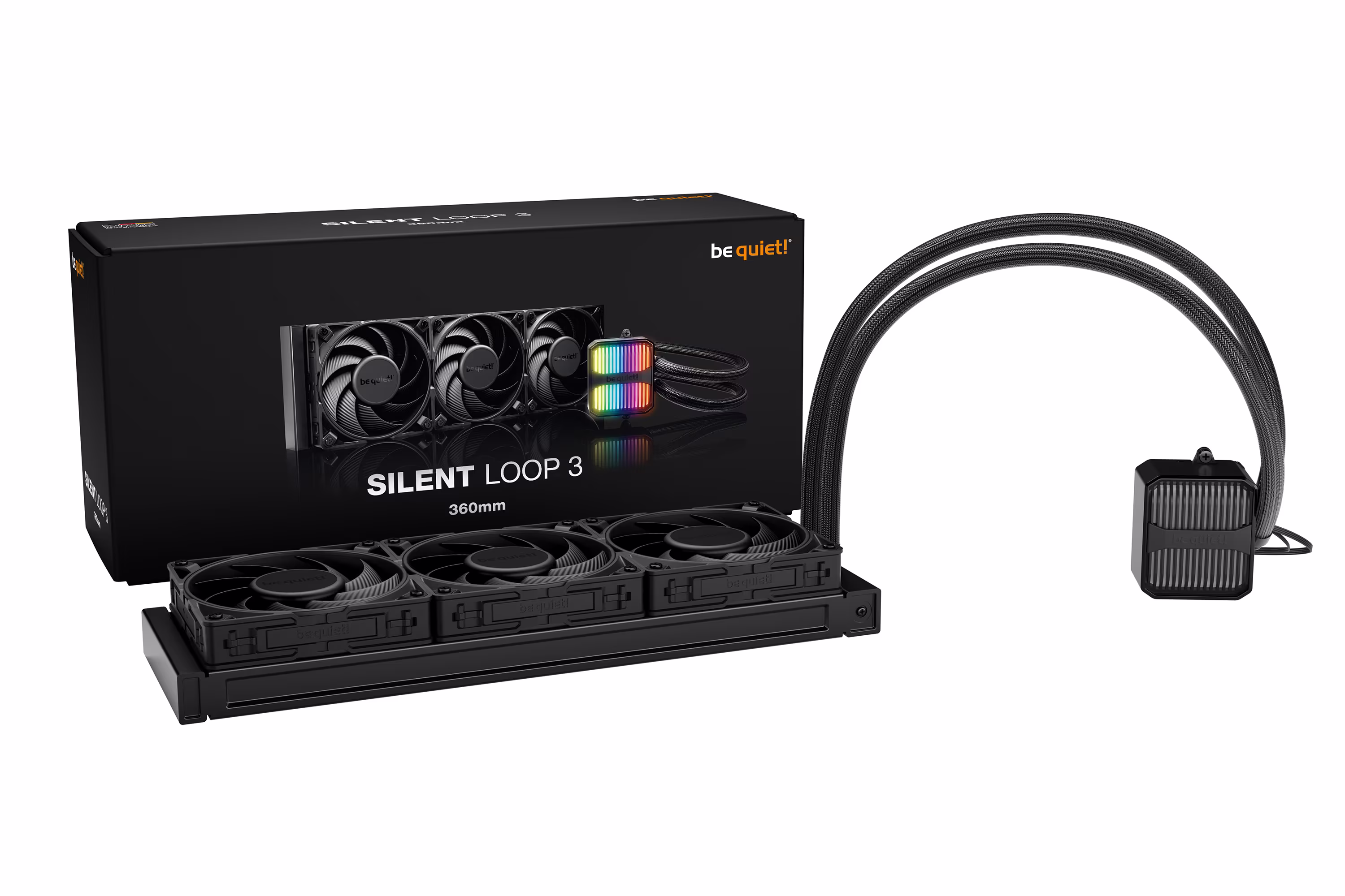 be quiet! Silent Loop 3 360mm All-in-One Liquid CPU Cooler, 3x Silent Wings 4 120mm PWM Fans & 3-Chamber Pump, Black | BW025 – Buy Online