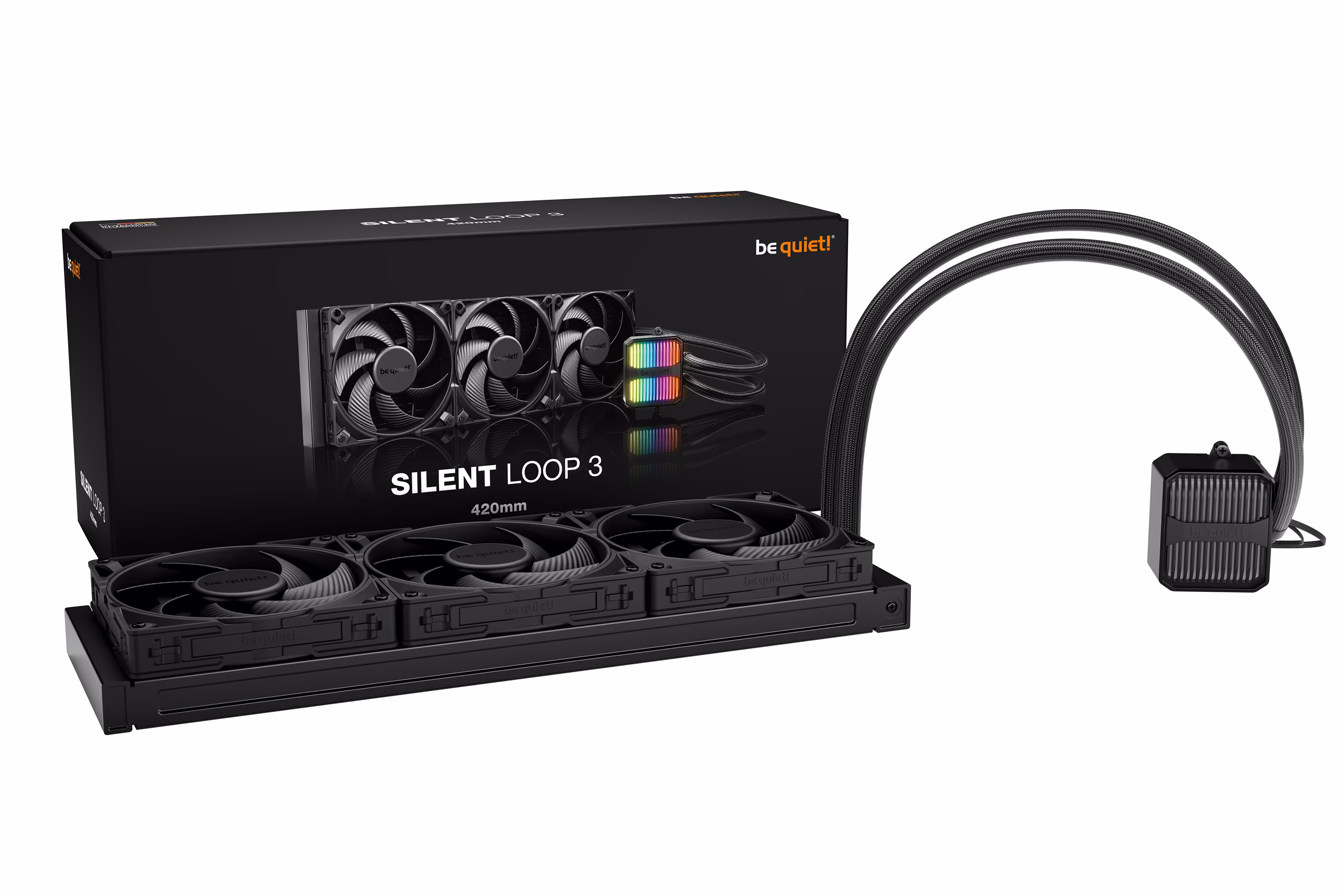 be quiet! Silent Loop 3 420mm All-in-One Liquid CPU Cooler, 3x Silent Wings 4 140mm PWM Fans & 3-Chamber Pump, Black | BW026 – Buy Online