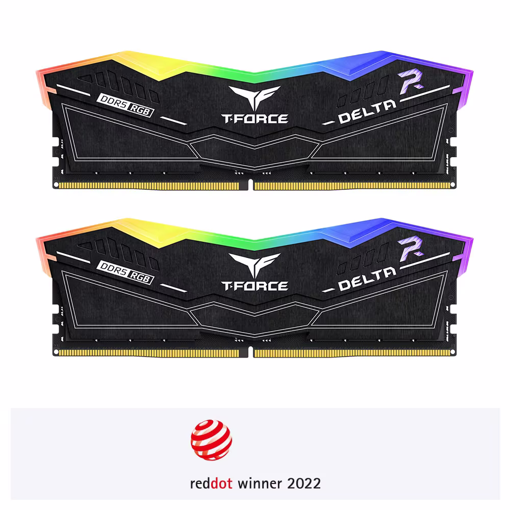 T-Force DELTA RGB 32GB (2x16GB) DDR5 Desktop Memory Kit, 6400MHz CL40, Intel XMP3.0, Black | FF3D532G6400HC40BDC01 – Buy Online