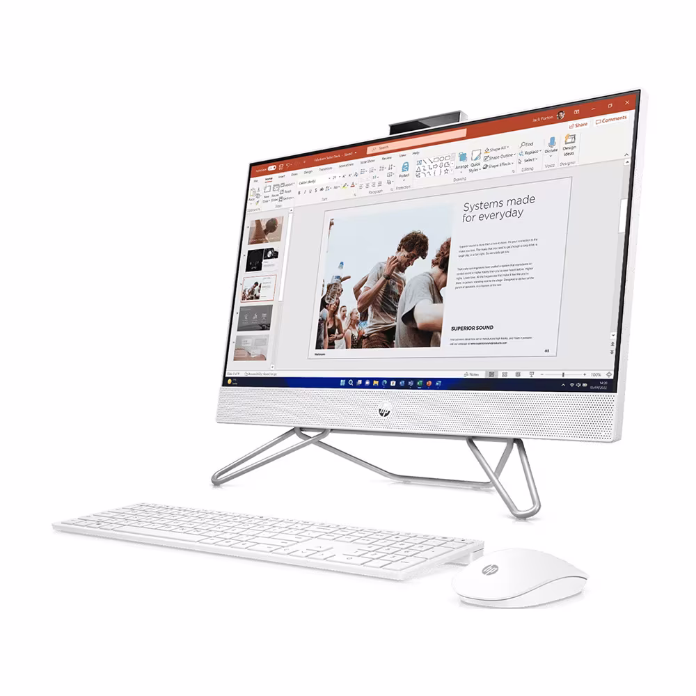 HP AIO Pro One 240 G9 i7 12th Gen 16GB 512GB SSD 23.8 Inch FHD Display DOS, HP 125 Wired Keyboard, WiFi+BT, White – Buy Online