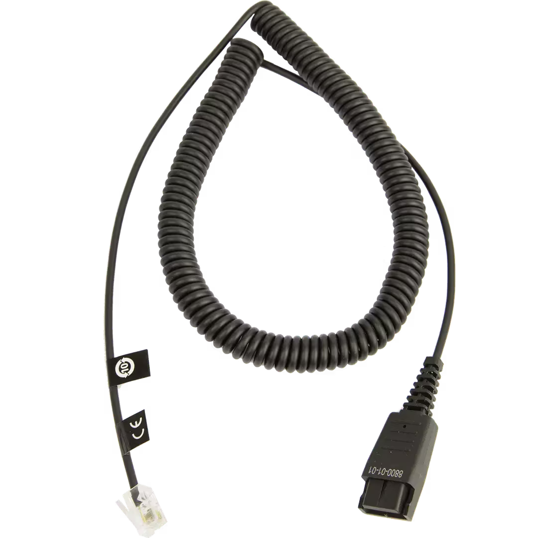 Jabra Quick Disconnect (QD) to Modular (RJ) Coiled Bottom Cord | 8800-01-37 – Buy Online