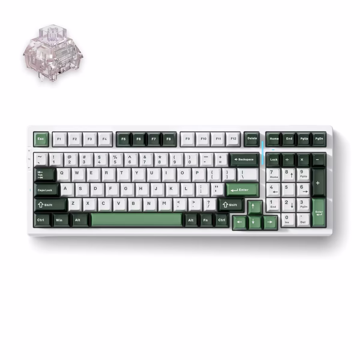 MCHOSE G98 Mechanical Keyboard, 98% Layout, Gasket Mount, 2.4GHz | BT | Wired, Firefly Night Switch, Navy Green | MC-G98-6 – Buy Online