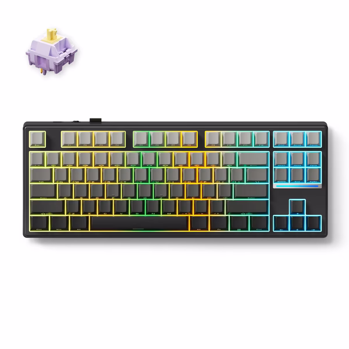 MCHOSE K87 Mechanical Keyboard, 2.4GHz | BT | Wired, 80% TKL layout, Hyacinth Switch, Black | MC-K87-3 – Buy Online