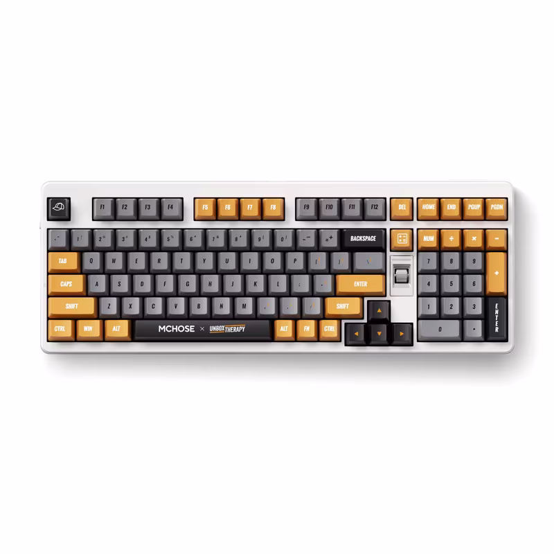 MCHOSE x Unbox Therapy UT98 Wireless Mechanical Keyboard, 98% Gasket Mount, Silent Peach V3 Switches, & 10,000mAh Battery, Retro Therapy | HW-UT98-4 – Buy Online