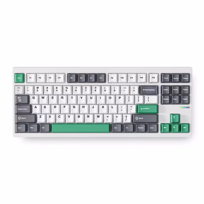 MCHOSE GX87 Lite Aluminum Custom Mechanical Keyboard, Gasket Mount, Matcha Latte V2 Switches, & Nano Spraying, White | GX87-A8 – Buy Online