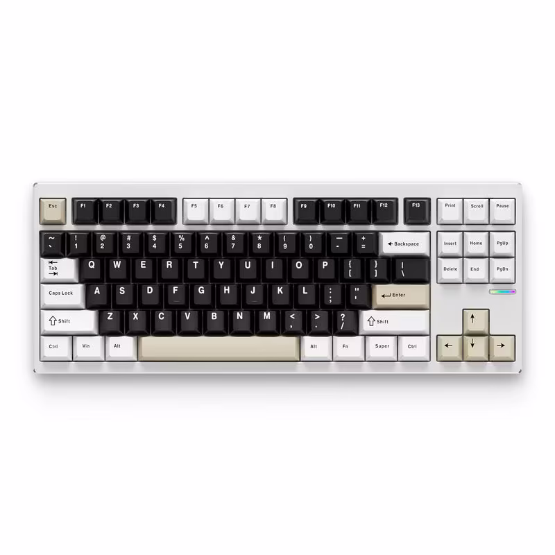 MCHOSE GX87S Aluminum Custom Mechanical Keyboard, Tri-mode (Type-C, 2.4GHz, Wireless), 80% TKL, Gasket Mount, & 8000mAh Battery, Milky Brown | HW-GX87-2 – Buy Online