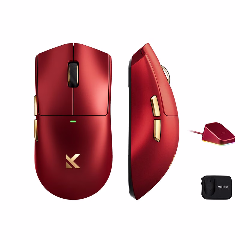 MCHOSE K7 Ultra Wireless Gaming Mouse, PAW3950 Sensor, 8K Polling Rate, & 2-in-1 Magnetic Charging Dock, Iron Red | MC-K7-8 – Buy Online