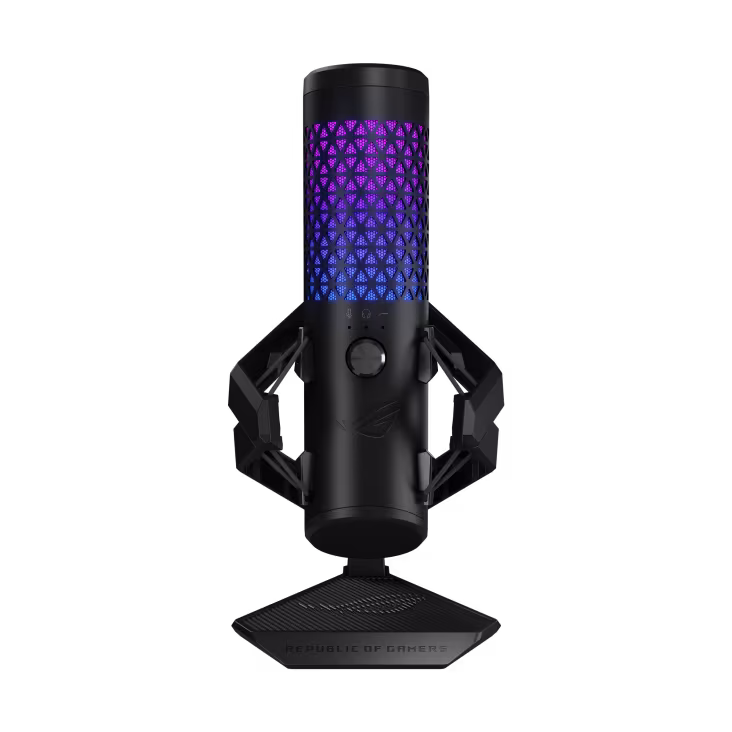 Asus Rog Carnyx Professional Cardioid Condenser Gaming Microphone, Studio-grade 25 Mm Condenser Capsule, 192 Khz / 24-bit Sampling Rate, High-pass Filter, Built-in Pop Filter, Premium Metal Shock Mount, Asus Aura Sync Rgb Lighting, Black | 90YH03Z0-BAUA00 – Buy Online