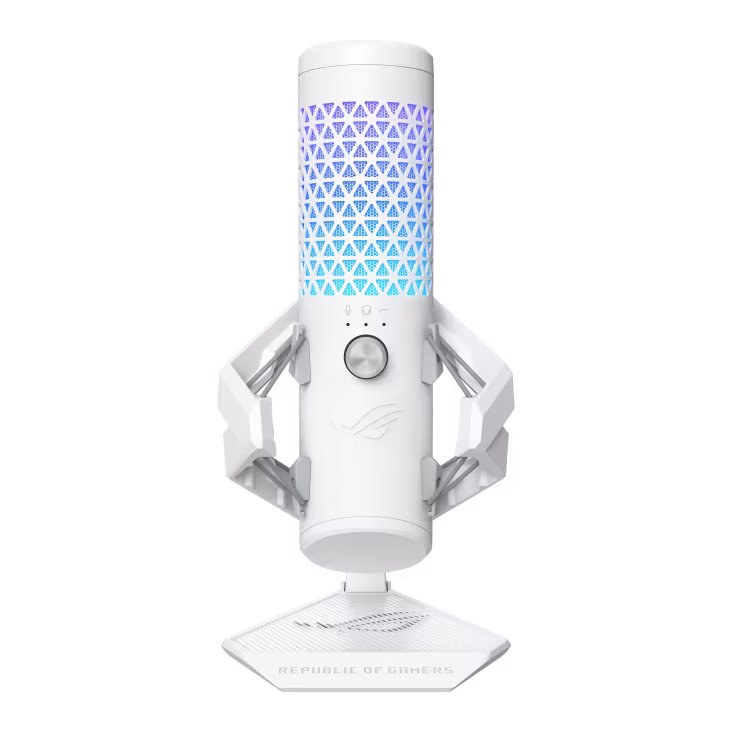 Asus Rog Carnyx Professional Cardioid Condenser Gaming Microphone, Studio-grade 25 Mm Condenser Capsule, 192 Khz / 24-bit Sampling Rate, High-pass Filter, Built-in Pop Filter, Premium Metal Shock Mount, Asus Aura Sync Rgb Lighting, White | 90YH03Z0-BAUA10 – Buy Online