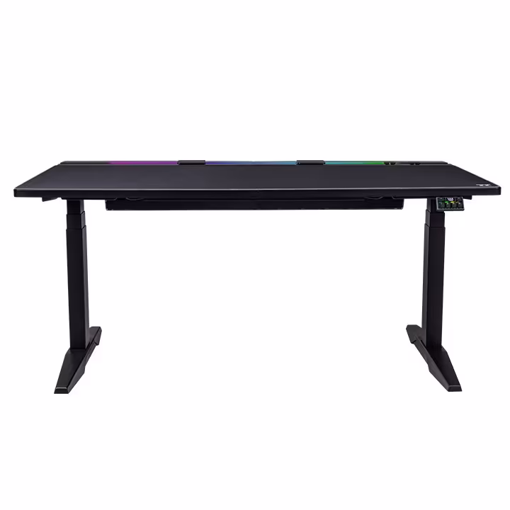 Thermaltake G700 RGB Gaming Desk & Office Use, Adjustable Height, Full-Sized Mouse Pad, Anti-collision Safety Sensor, Dynamic Screen Glide, RGB Lighting Strip, Black | GGD-G70-BKEIRX-22 -THERMALTAKE TABLE – Buy Online