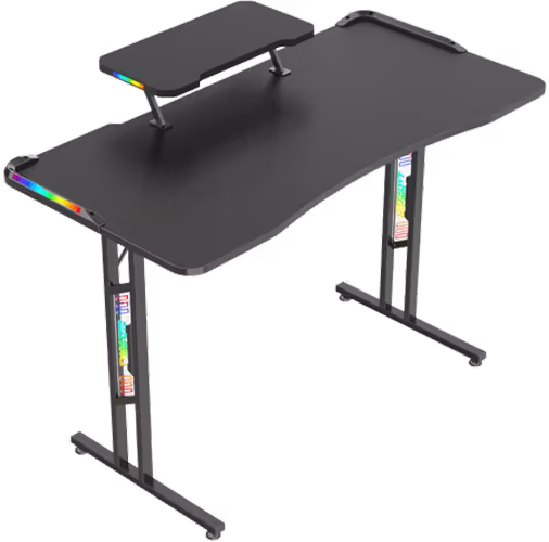 Twisted Minds T Shaped RGB Double Top Gaming Desk, Cable Management, Carbon fiber, Ergonomic, Vogue,sturdy and practical T-shape structure | TM-GD27-T-RGB – Buy Online
