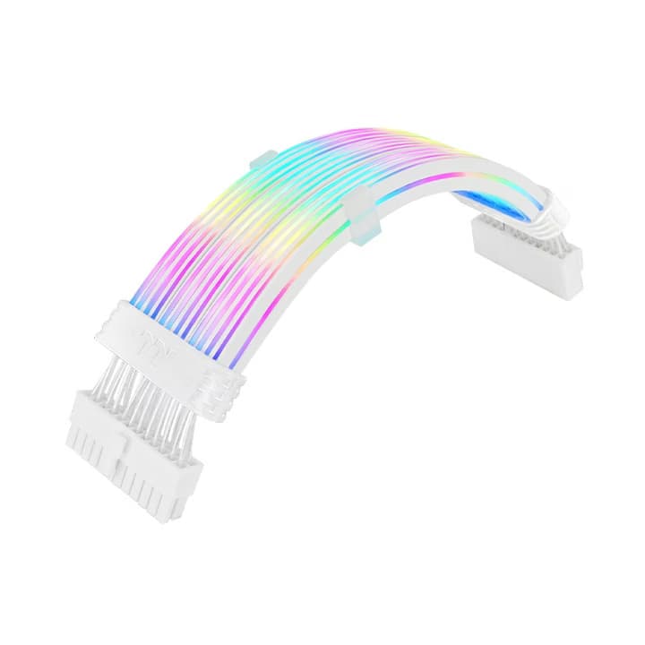 Thermaltake Tt Mod 24-pin ARGB Snow Cable, 60 LEDs, Motherboard Power Extension, 5V ARGB Sync, Snow White Connectors | AC-081-CN6NAN-A1 – Buy Online