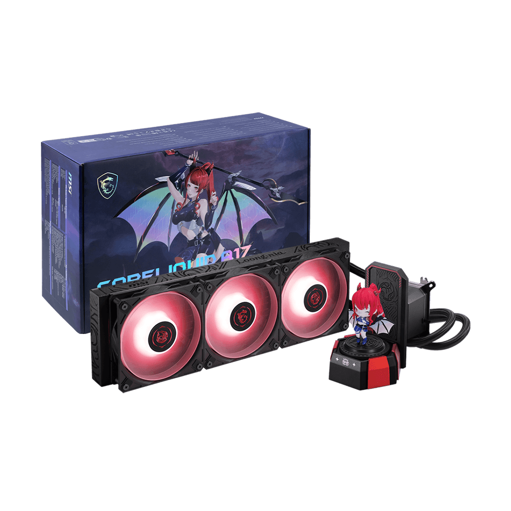 MSI CORELIQUID A17 MLG Edition - AIO ARGB CPU Liquid Cooler - 360mm Radiator - LGA 1851 and AM5 Ready - Triple 120mm ARGB PWM Fans - Uni Bracket - Exclusive MLG Figure | 306-7ZW9M15-L80