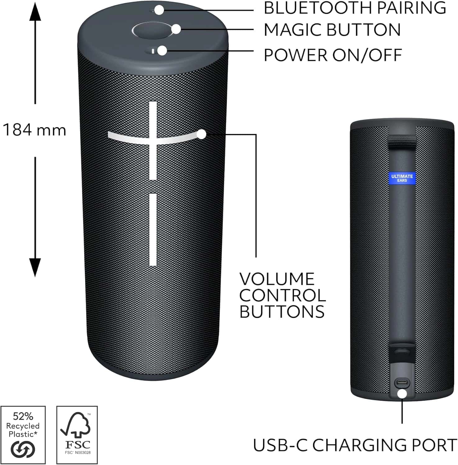 Computer Boom Ultimate Ears BOOM 4 Bluetooth Speaker 360° Sound Black