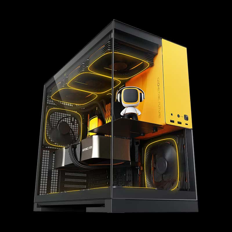 Geometric Future Model 5 Black & Yellow | 420mm Radiator Case